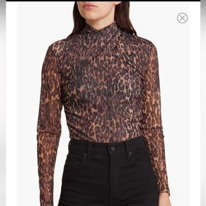 NWT All Saints Leopard Print Turtleneck